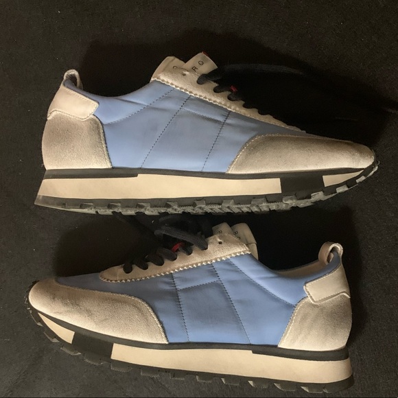 IRO Women’s Vintager suede trim sneaker. Sky blue. - Picture 4 of 12